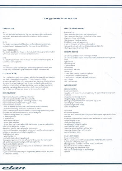 Elan 333 Specification Brochure