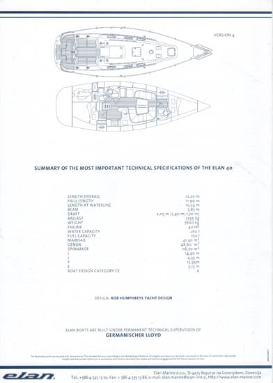 Elan 40 Specification Brochure