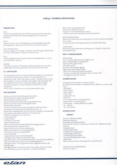 Elan 45 Specification Brochure
