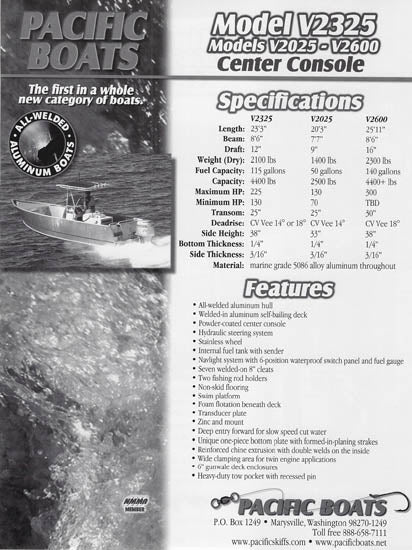 Pacific V2325 / V2025 / V2600 Brochure