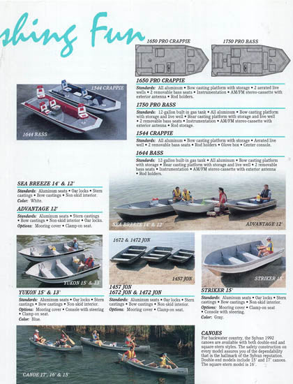Sylvan 1992 Fishing Brochure