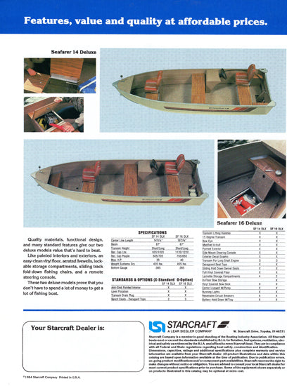 Starcraft 1985 Fishing & Jon Brochure