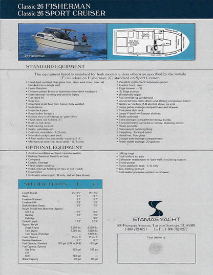 Stamas 26 Classic Fisherman Brochure