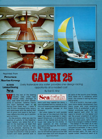 Catalina Capri 25 Sea Magazine Reprint Brochure