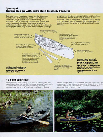 Meyers 1980s Sportspal Canoe Brochure
