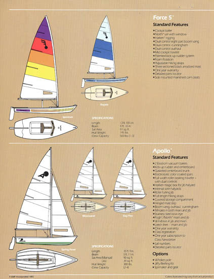 AMF Alcort Force 5 & Apollo Brochure