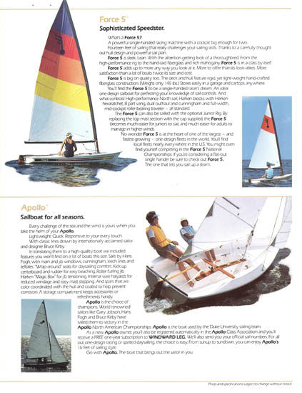 AMF Alcort Force 5 & Apollo Brochure