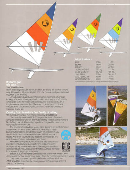 AMF Alcort Windflite Windsurfer Brochure