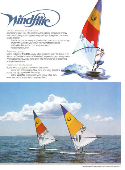 AMF Alcort Windflite Windsurfer Brochure