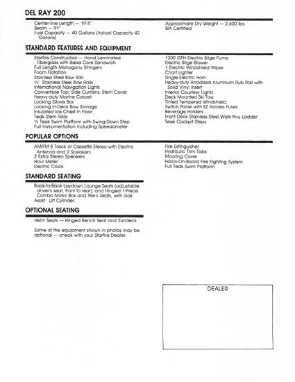Starfire 200 Del Ray Brochure