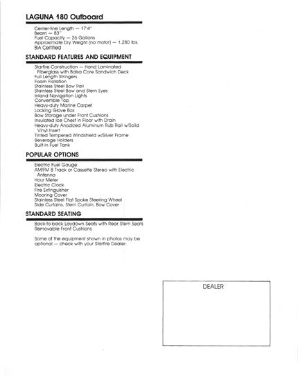 Starfire 180 Laguna Outboard Brochure