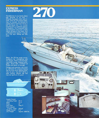 Aquasport 1986 Express Fisherman Brochure