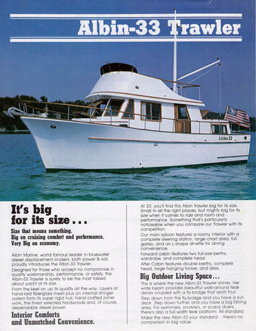 Albin 33 Trawler Brochure