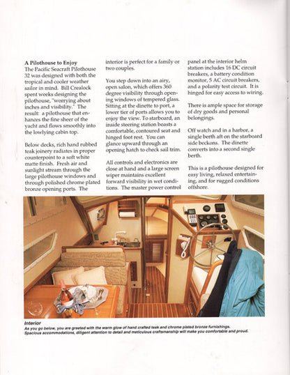 Pacific Seacraft 32 Pilothouse Brochure