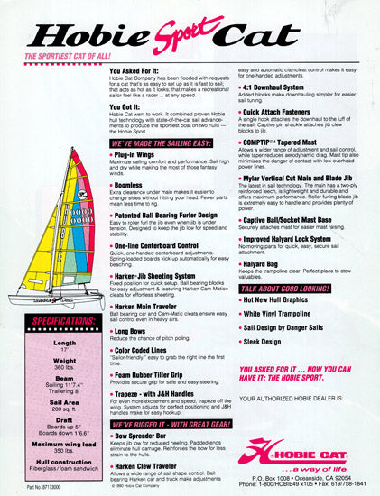 Hobie Cat Sport Cat Brochure
