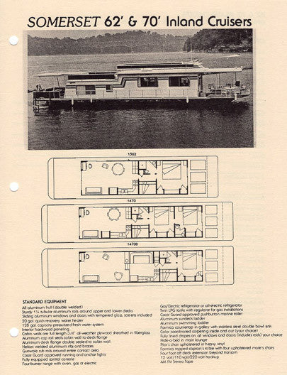 Sumerset 1983 Houseboat Brochure Package