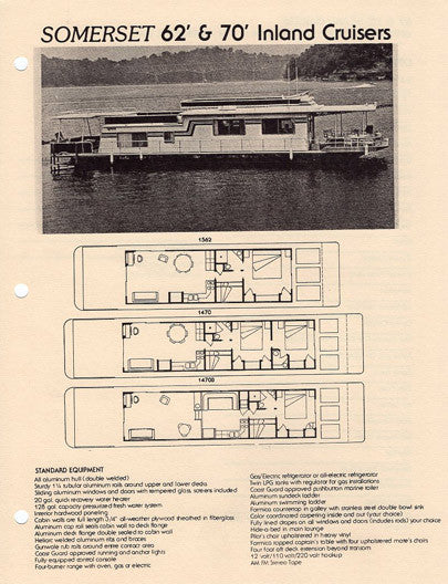 Sumerset 1981 - 82 Houseboat Brochure Package