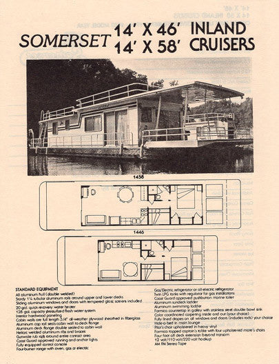 Sumerset 1981 - 82 Houseboat Brochure Package