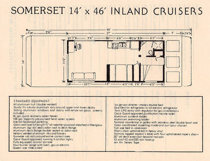 Sumerset 1981 - 82 Houseboat Brochure Package