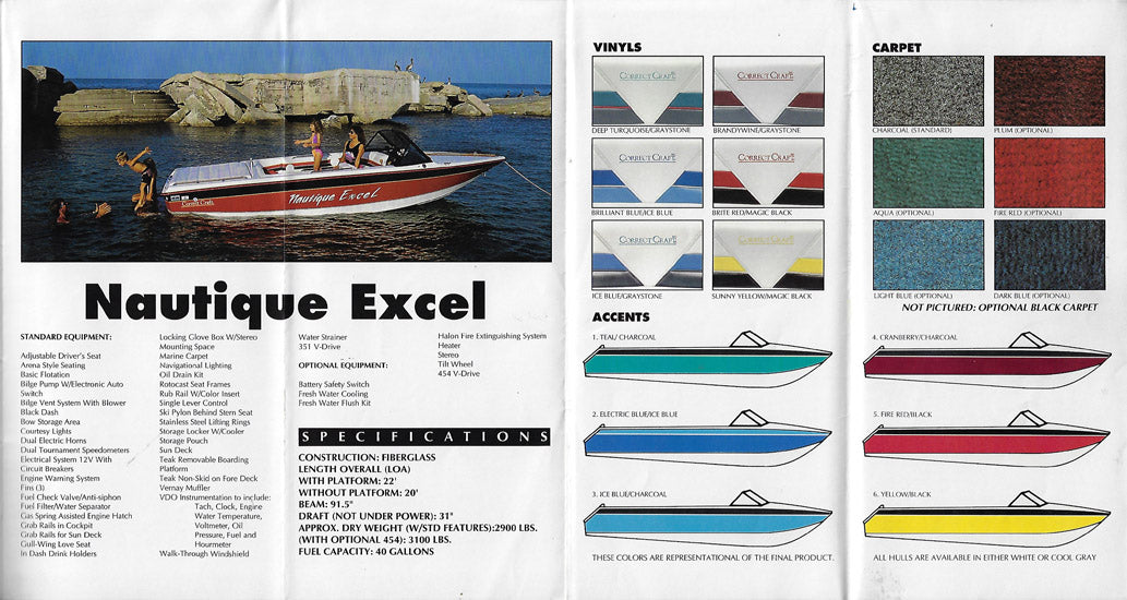 Correct Craft 1991 Nautiques Brochure / Poster