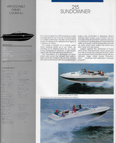 Four Winns 1987 Brochure
