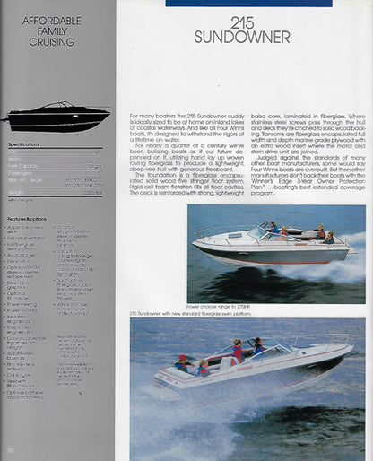 Four Winns 1987 Brochure