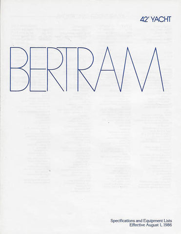 Bertram 42 Yacht Specification Brochure