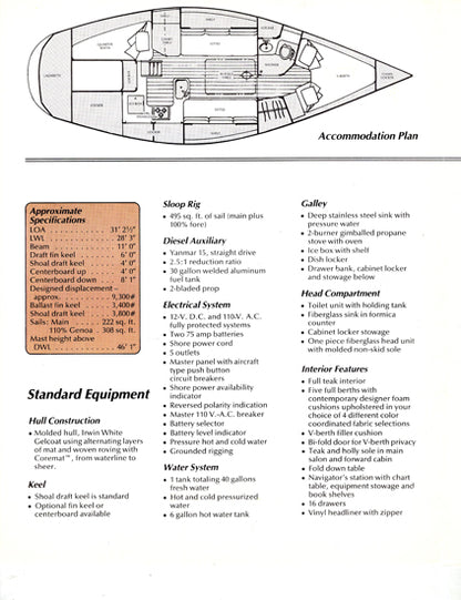 Irwin Citation 31 Brochure