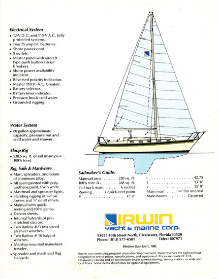 Irwin Citation 34 Brochure