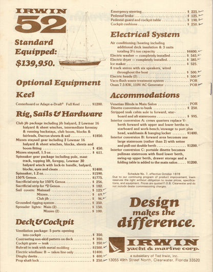 Irwin 52 Brochure
