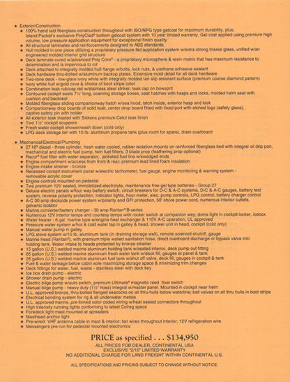 Island Packet 32 Specification Brochure