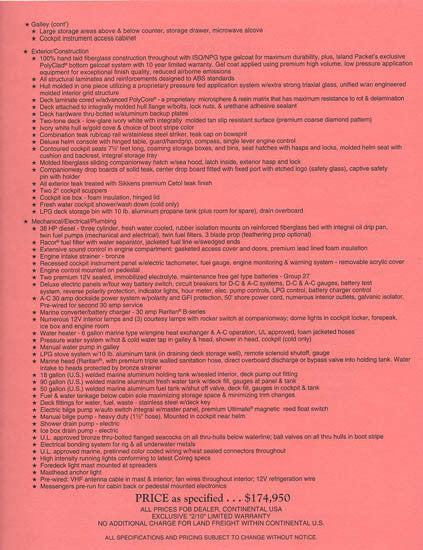 Island Packet 37 Specification Brochure