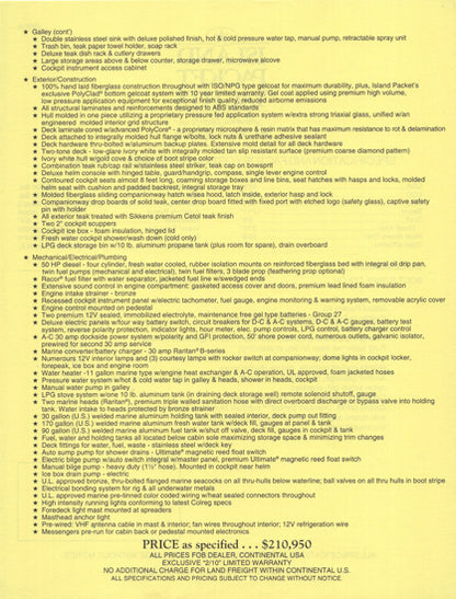 Island Packet 40 Specification Brochure