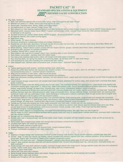 Island Packet Cat 35 Specification Brochure