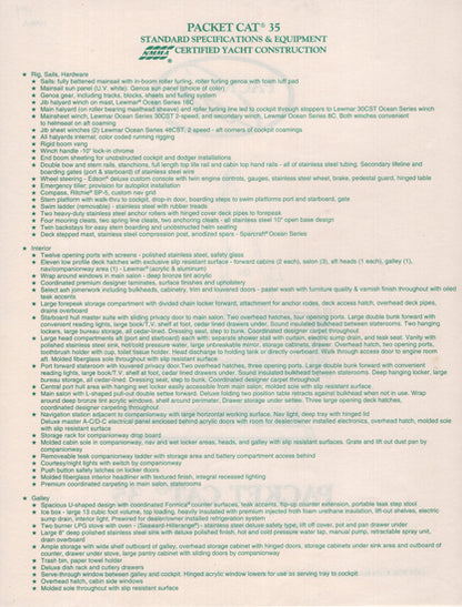 Island Packet Cat 35 Specification Brochure