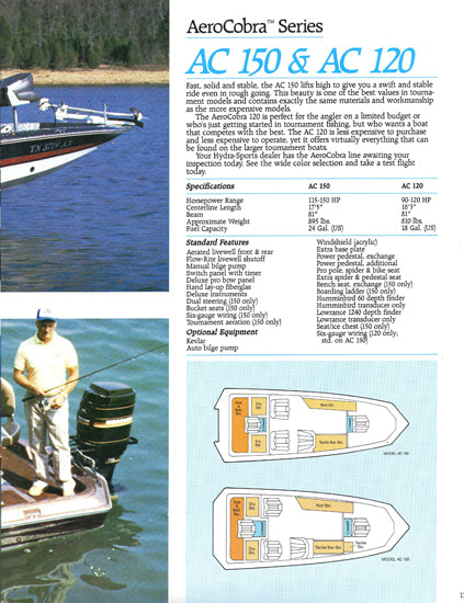 Hydra Sports 1987 Freshwater Brochure