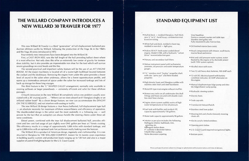Willard 30 Brochure