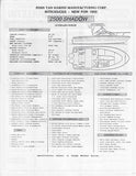 Penn Yan Shadow 2500 Mercruiser Performance Report Brochure