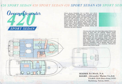 Ocean Alexander 420 Sport Sedan Specification Brochure
