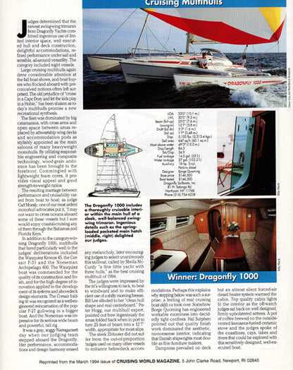 Dragonfly 1000 Swing Wing Sailing World Magazine Reprint