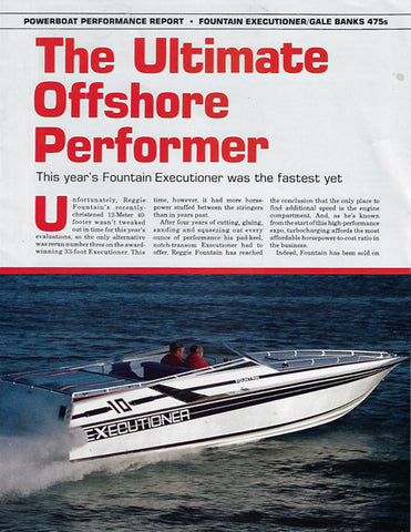 Fountain Executioner Powerboat Magazine Reprint