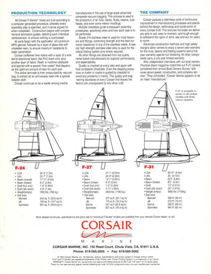 Corsair 1994 Brochure