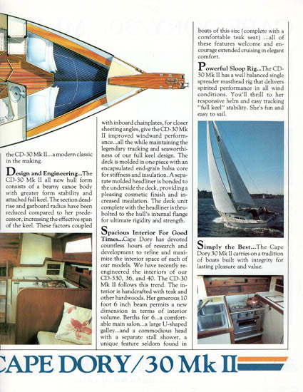 Cape Dory 30 Mark II Brochure