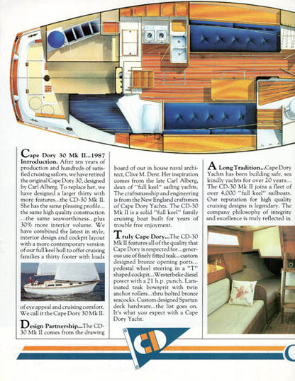 Cape Dory 30 Mark II Brochure