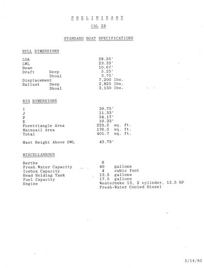 Cal 28 Brochure Package