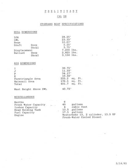 Cal 28 Brochure Package