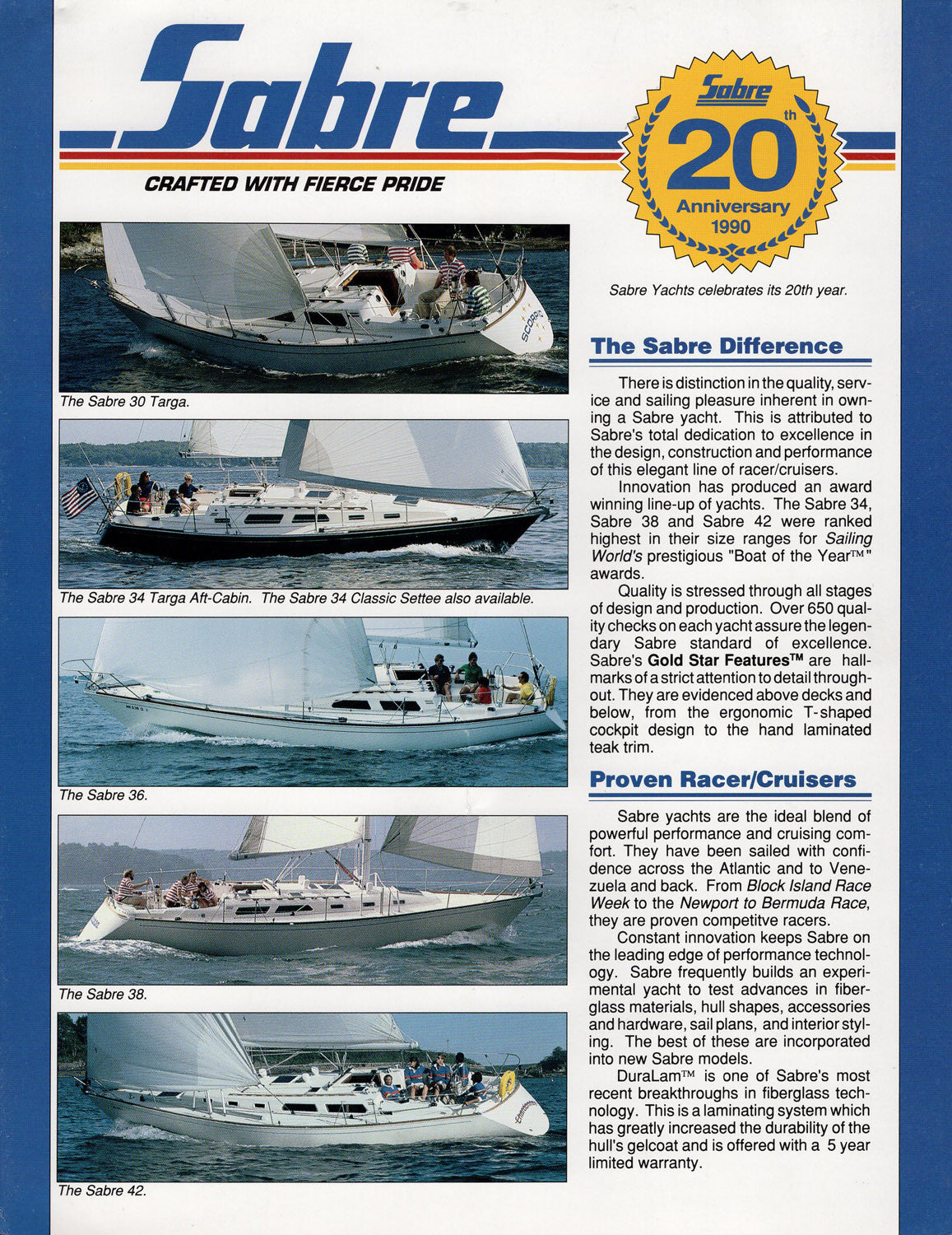 Sabre 1990 Sailing Brochure