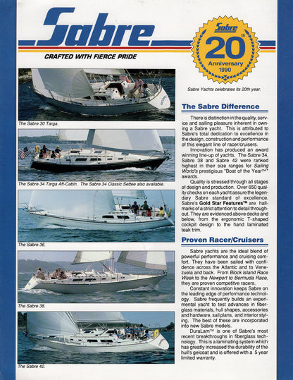 Sabre 1990 Sailing Brochure