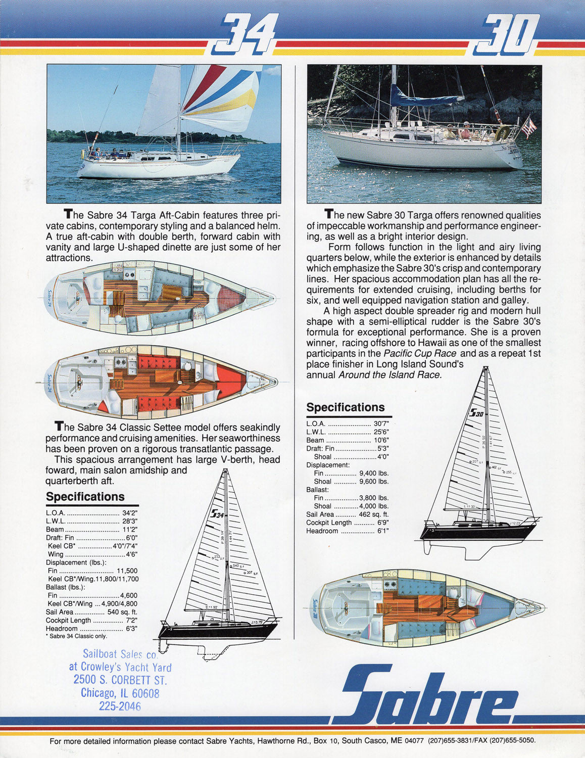 Sabre 1990 Sailing Brochure