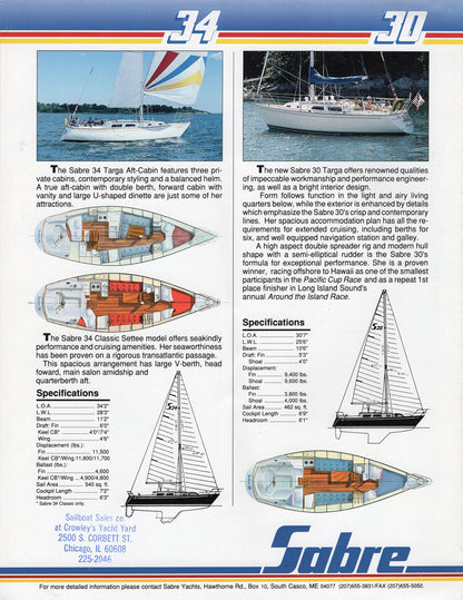 Sabre 1990 Sailing Brochure